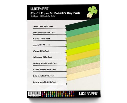 8 1/2 x 11 Paper St. Patrick's Day Variety Pack of 100 St. Patricks Variety Assorted
