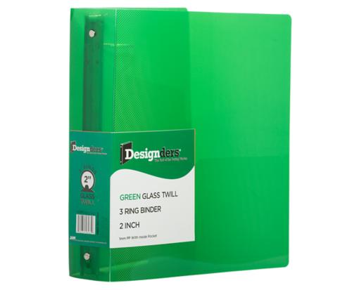 10 3/8 x 2 x 11 5/8 Plastic 2 inch Binder, 3 Ring Binder (Pack of 1) Green