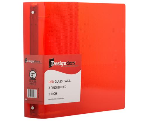 10 3/8 x 2 1/4 x 11 5/8 Plastic 2 inch, 3 Ring Binder (Pack of 1) Red