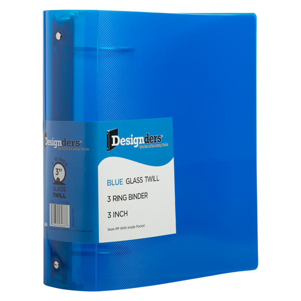12 1/2 x 3 1/4 x 11 5/8 Plastic 3 inch, 3 Ring Binder (Pack of 1) Blue