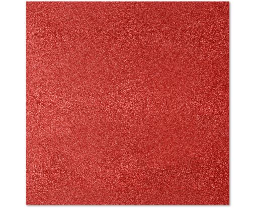 8 3/4 x 8 3/4 Square Flat Card Holiday Red Sparkle