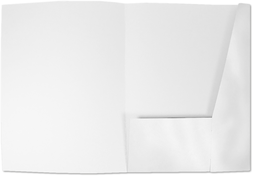 9 x 12 No Glue Pocket Folder Glossy White 12pt