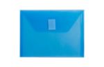 5 1/2 x 7 1/2 Plastic Envelopes with Hook & Loop Closure - Index Booklet - (Pack of 12) Blue