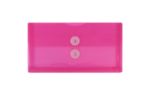 5 1/4 x 10 Plastic Envelopes with Button & String Tie Closure - #10 Booklet - (Pack of 12) Fuchsia Pink