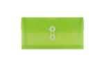 5 1/4 x 10 Plastic Envelopes with Button & String Tie Closure - #10 Booklet - (Pack of 12) Lime Green