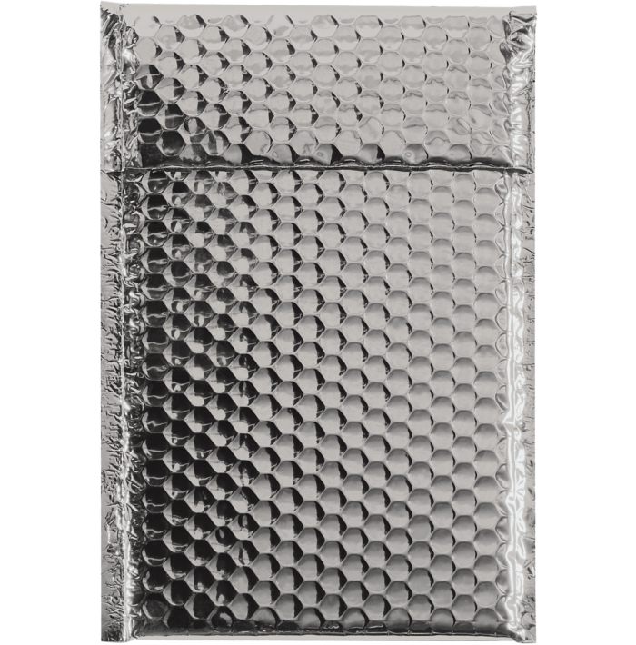 7 1/2 x 11 Glamour Bubble Mailer Silver