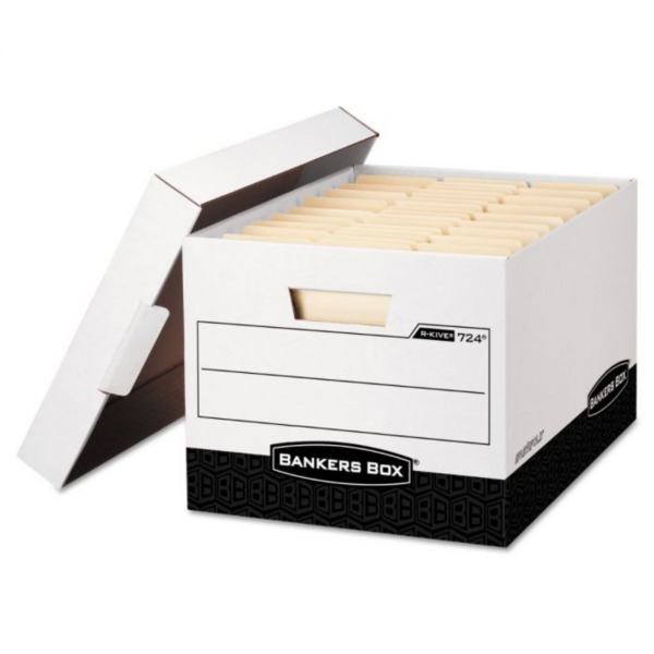 15 x 12 x 10 R-Kive® File Storage Box White/Black