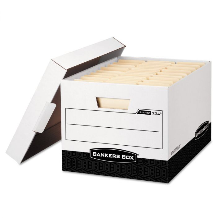 15 x 12 x 10 R-Kive® File Storage Box White/Black