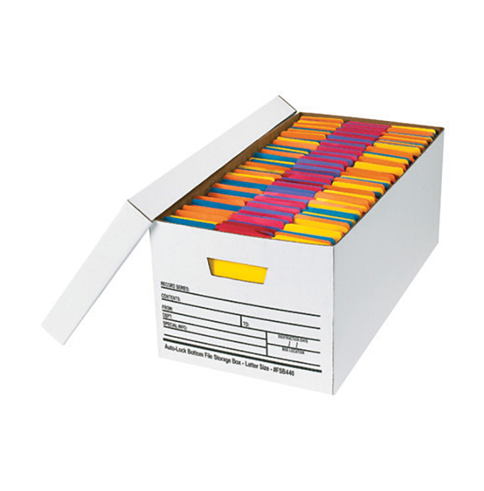 24 x 12 x 10 Auto-Lock Bottom File Storage Box White