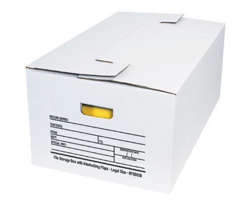 24 x 15 x 10 Interlocking Flap File Storage Box White