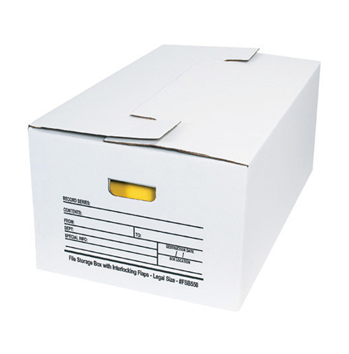24 x 15 x 10 Interlocking Flap File Storage Box White