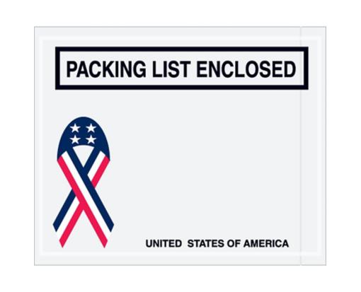 4 1/2 x 5 1/2 Packing List Enclosed Envelope U.S.A. Ribbon