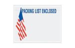 7 x 5 1/2 Packing List Enclosed Envelope U.S.A. Flag