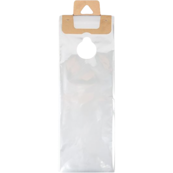 6 1/8 x 12 3/8 (Outer Dimension 6 1/8 x 16 1/8 + Hanger) BOPP Door Knob Bag (Pack of 100) Clear 1.2 Mil w/ Cardboard Hanger