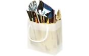 6 5/16 x 3 x 6 5/16 Clear Colored Gift Bag (Pack of 10)
