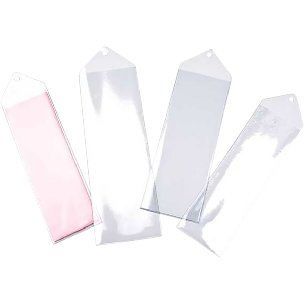 2 3/16 x 7 1/8 Hanging Vinyl Bookmark Sleeve (Pack of 100) Clear