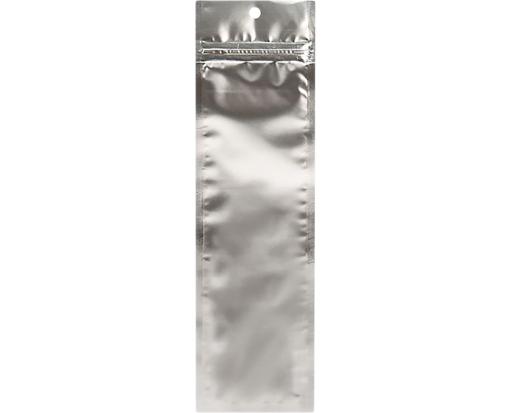 2 1/2 x 9 Hanging Zipper Barrier Bag (Pack of 100) Silver Metallic