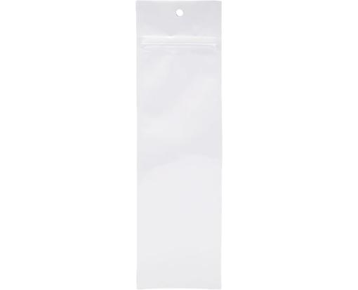 2 1/2 x 9 Hanging Zipper Barrier Bag (Pack of 100) White Metallic