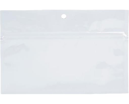 6 x 2 3/4 Hanging Zipper Barrier Bag (Pack of 100) White Metallic