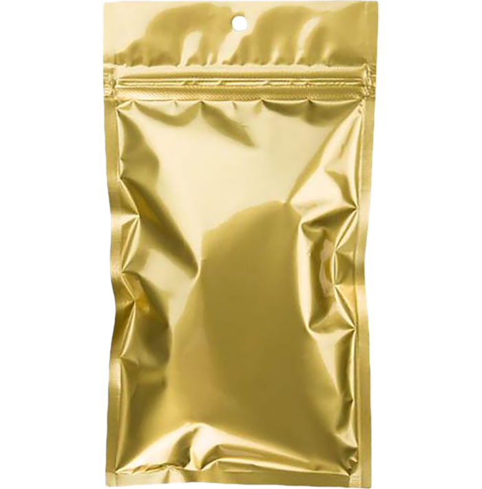 4 x 6 1/2 Hanging Zipper Barrier Bag (Pack of 100) Gold Metallic