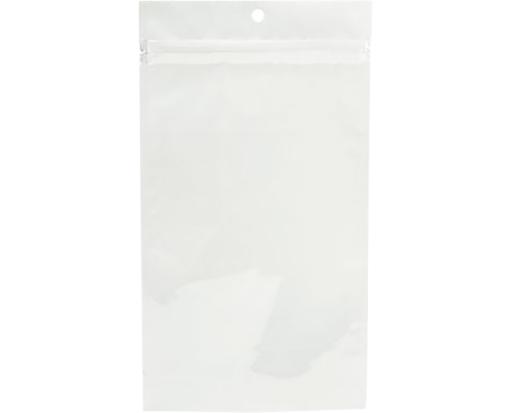 5 x 8 3/16 Hanging Zipper Barrier Bag (Pack of 100) White Metallic