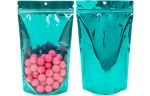6 3/4 x 3 1/2 x 11 1/4 Stand Up Zipper Pouch w/Hang Hole (Pack of 100) Bright Teal