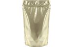 6 3/4 x 3 1/2 x 11 1/4 Stand Up Zipper Pouch w/Hang Hole (Pack of 100) Gold Matte