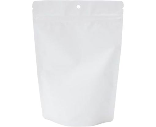 5 7/8 x 3 1/2 x 9 1/8 Stand Up Zipper Pouch w/Hang Hole (Pack of 100) White Matte