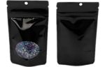 3 1/8 x 2 x 5 1/8 Stand Up Zipper Pouch w/Hang Hole (Pack of 100) Black