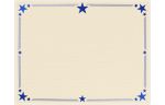 8 1/2 x 11 Certificate Natural Linen w/ Blue Star Foil