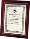 10 3/4 x 13 Certificate Frame w/Easel Maroon Print