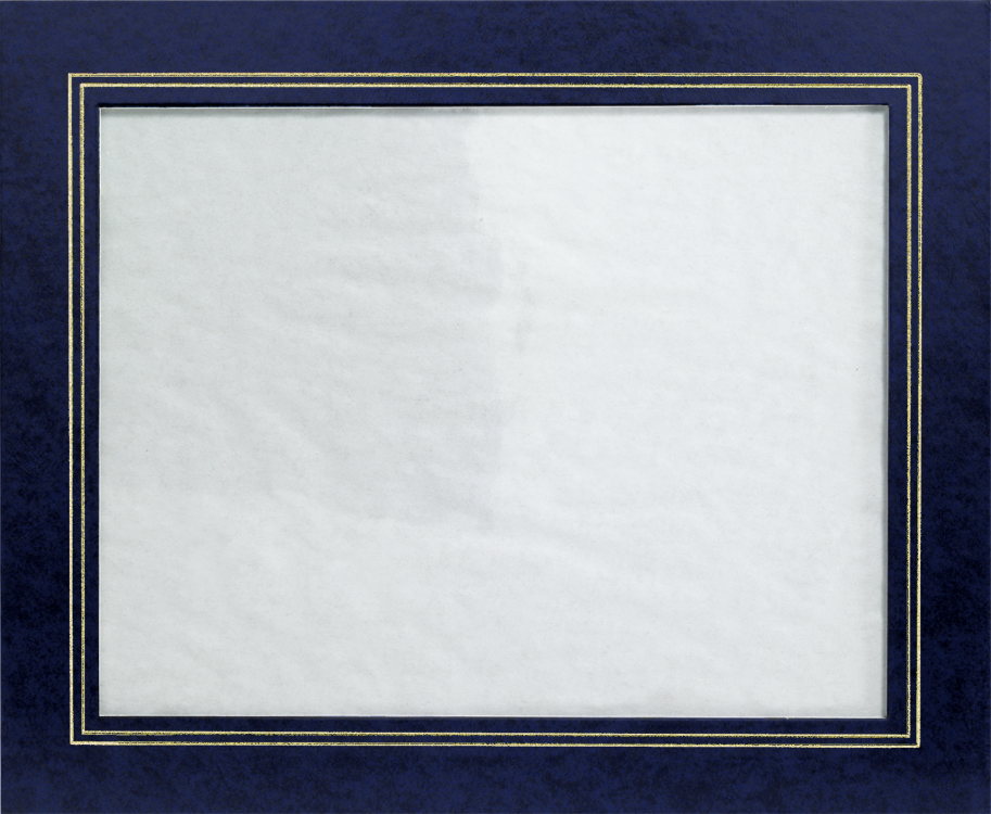 Blank 10 3/4 x 13 Certificate Frame w/EaselNavy Print