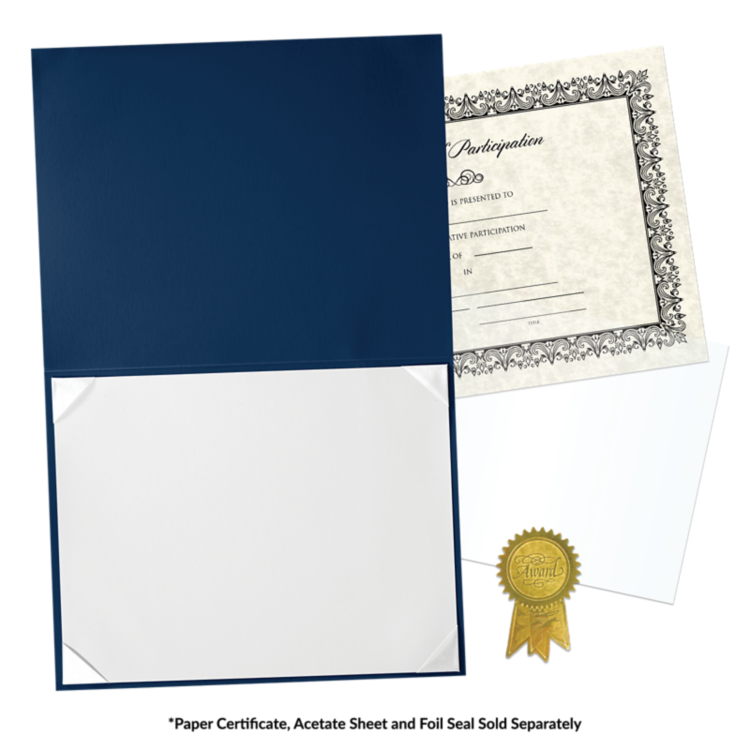 8 1/2 x 11 Leatherette Certificate Holder Royal Blue