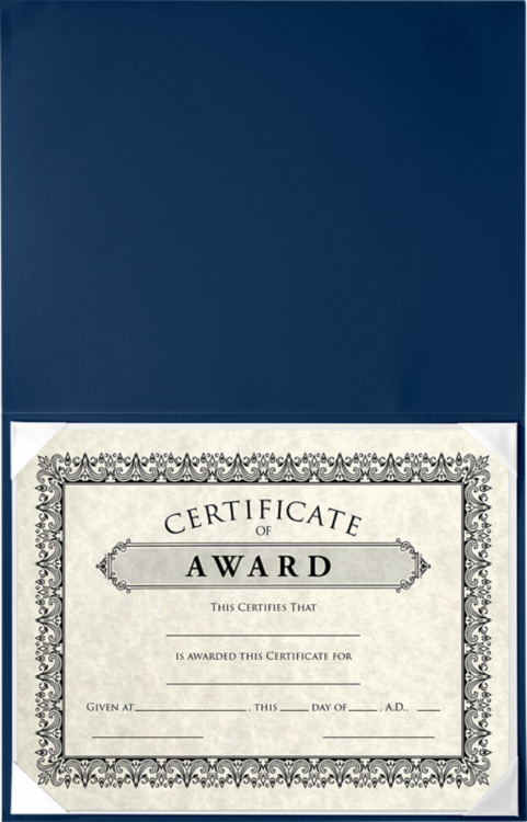 8 1/2 x 11 Leatherette Certificate Holder Royal Blue