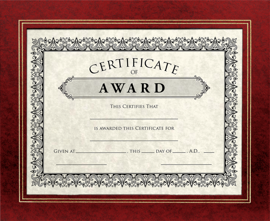 10 3/4 x 13 Certificate Frame w/Easel Red Print