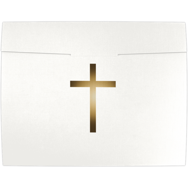 9 1/2 x 12 Certificate Holder White Linen w/ Gold Foil