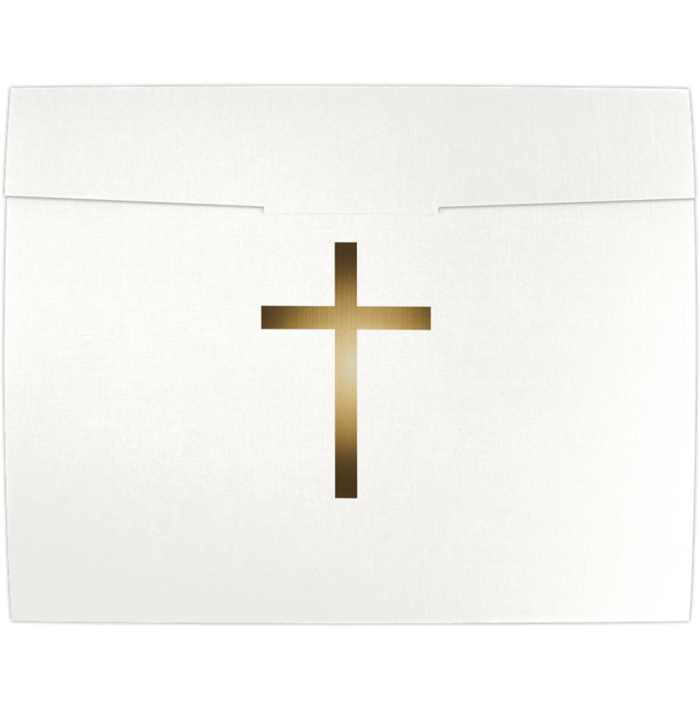 9 1/2 x 12 Certificate Holder White Linen w/ Gold Foil