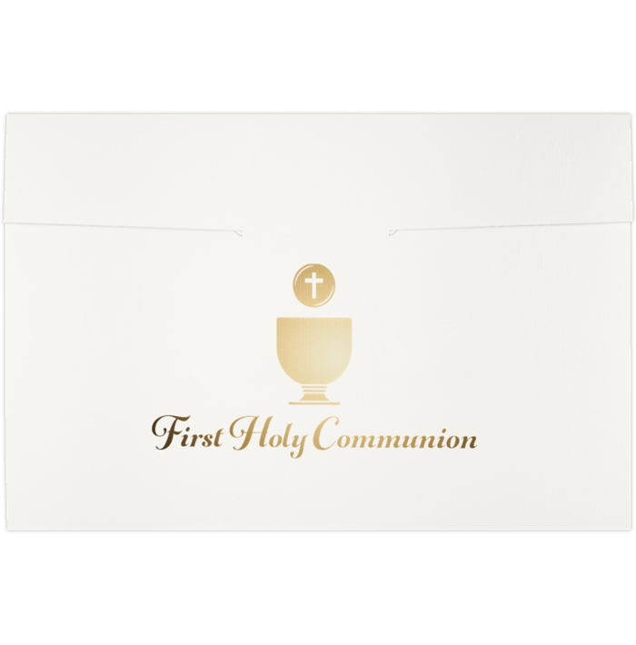 6 1/2 x 9 1/2 Certificate Holder White Linen w/ Gold Foil