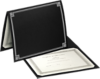 9 1/2 x 12 Certificate Holder Black Linen w/ Silver Foil