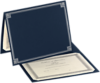 9 1/2 x 12 Certificate Holder Nautical Blue Linen w/ Silver Foil