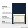 9 1/2 x 12 Certificate Holder Nautical Blue Linen w/ Silver Foil