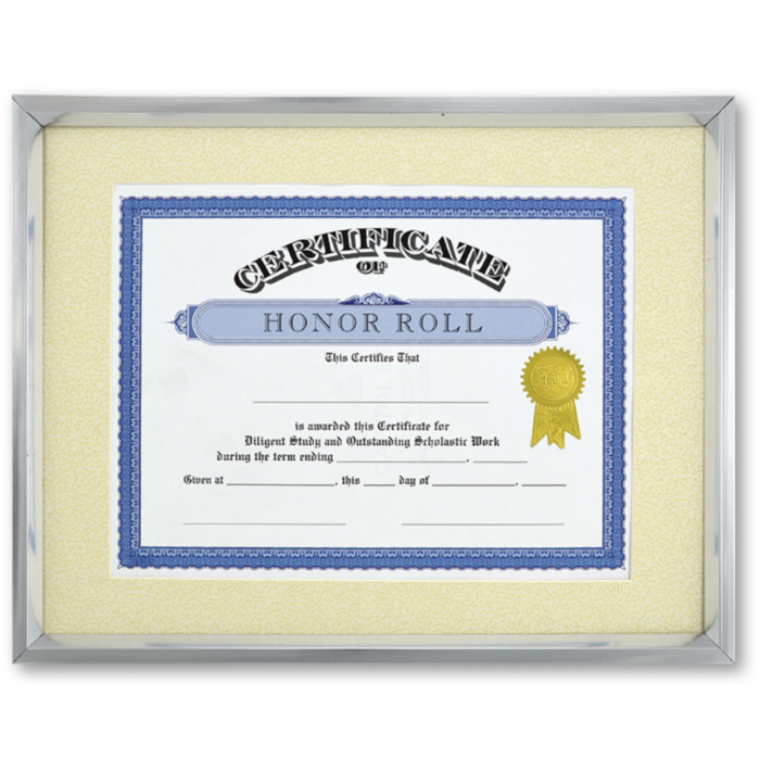 Blank 11 x 14 Document Frame & MatSilver