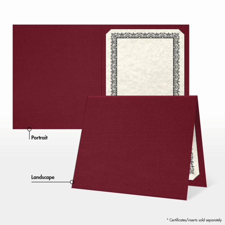 250 Pack Red Garnet for 8 1/2 x 11 Award Certificates with Die-Cut Slits Size 9 1/2 x 12 Single Certificate Holders in 100 lb 