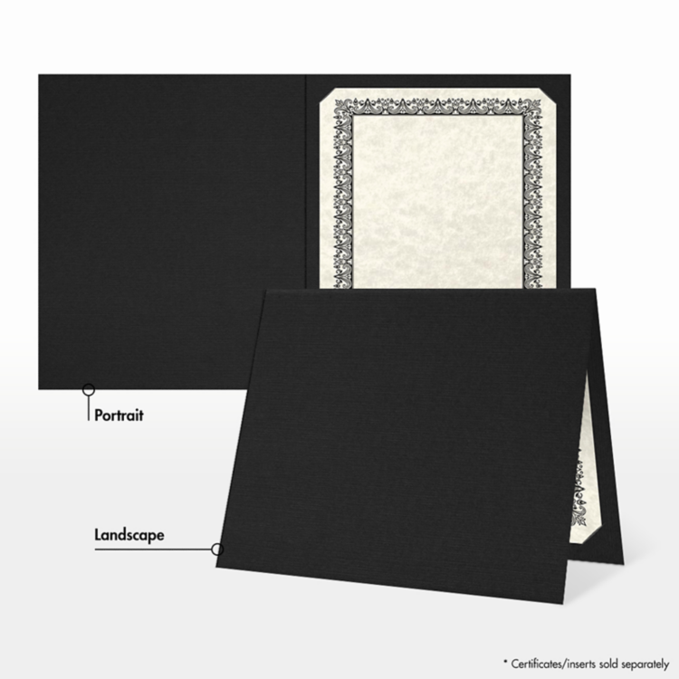 9 1/2 x 12 Certificate Holder Black Linen