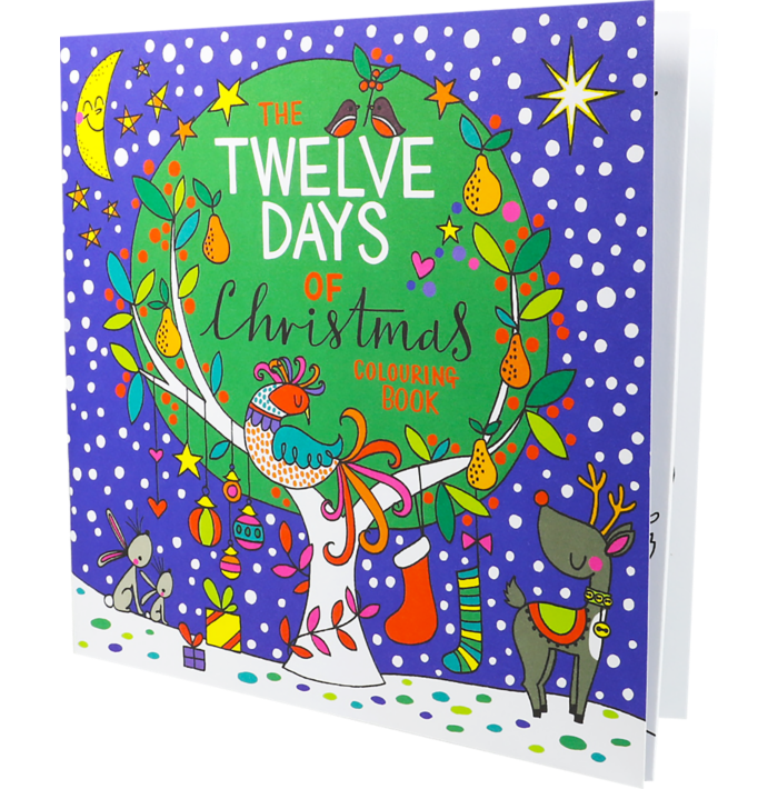 Blank 8 x 8 Coloring Book (12 pages)Twelve Days of Christmas