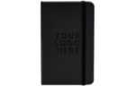 3 3/4 x 5 5/8 Hardcover Notebook w/Elastic Closure (Black Foil) Black Deboss