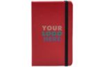 3 3/4 x 5 5/8 Hardcover Notebook w/Elastic Closure (Black Foil) Full Color - Red