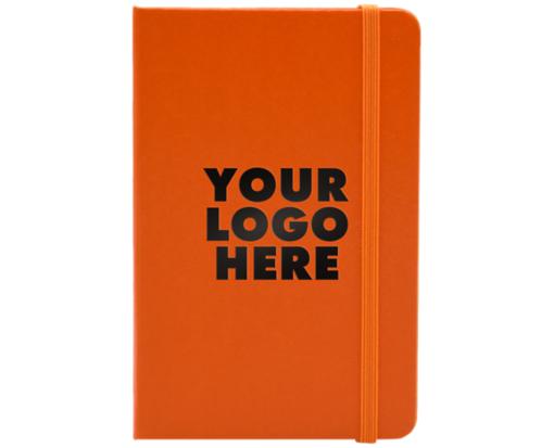 4 x 6 Hardcover Notebook w/Elastic Closure (Black Foil) Sunburst Orange w/ Black Foil