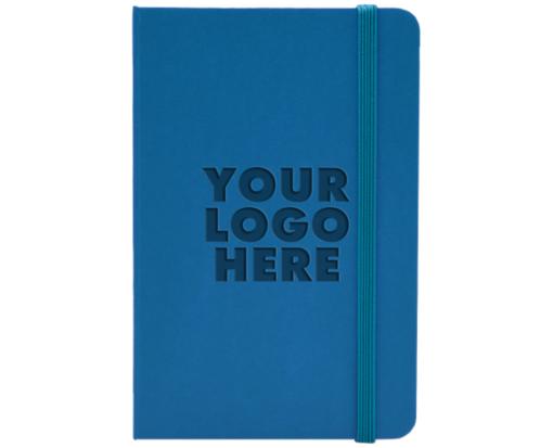 4 x 6 Hardcover Notebook w/Elastic Closure (Deboss) Caribbean Blue Deboss