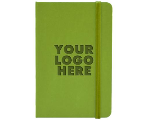 4 x 6 Hardcover Notebook w/Elastic Closure (Deboss) Green Apple Deboss